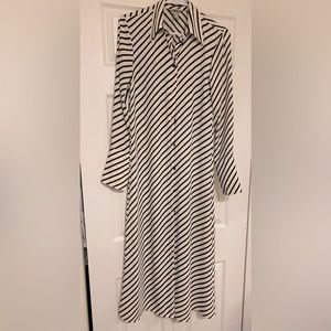 black&white stripped ankle length dress.